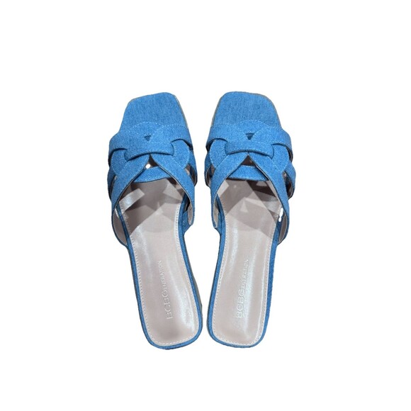 NEW BCBGeneration Sandals 9.5M Meltem Square Toe Denim Jean Slide Sandal Casual - Picture 6 of 13